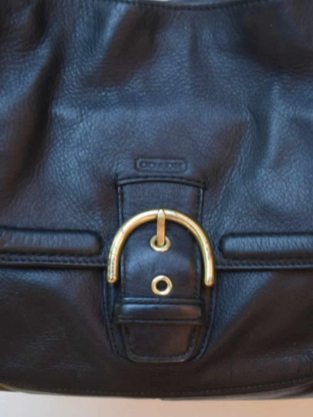 Coach Campbell Belle Carryall Hobo Shoulder Bag F24961 Black Leather
